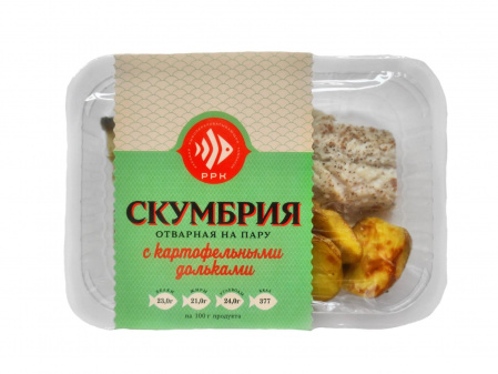 Скумбрия отварная на пару с картофельными дольками
