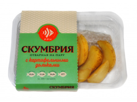 Скумбрия отварная на пару с картофельными дольками