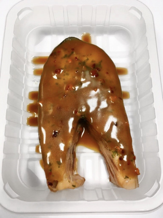 Кета стейк отварная на пару в медовом соусе