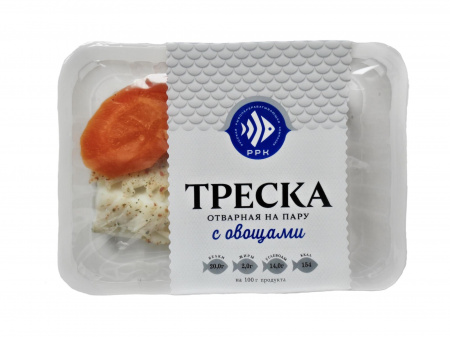 Треска отварная на пару с овощами