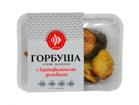 Горбуша стейк жареная с картофельными дольками