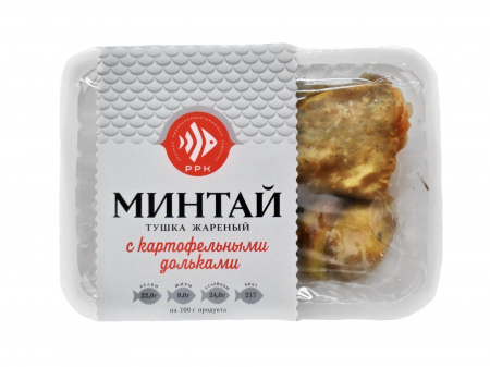 Минтай тушка жареный с картофельными дольками