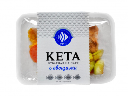 Кета отварная на пару с овощами