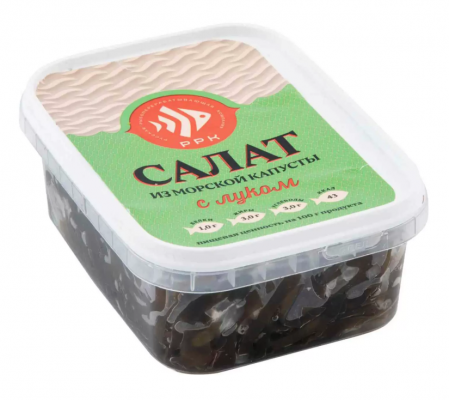 Салат из морской капусты с луком в растительном масле